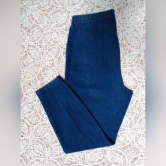 Just My Size Vintage Stretch Denim Pull-On Pants - Picture 3 of 7